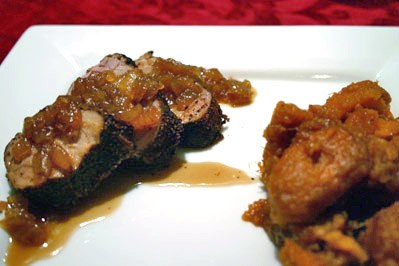 Spicy Pork Tenderloin with Ginger-Maple Sauce