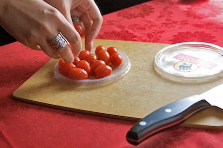 Tip for Halving Grape Tomatoes, Grapes