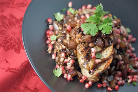 Grilled Pork Chops with Sweet Citrus and Pomegranate Chutney