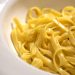 Fettuccine alfredo in a bowl.
