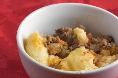 Shepherd\'s pie in a bowl.