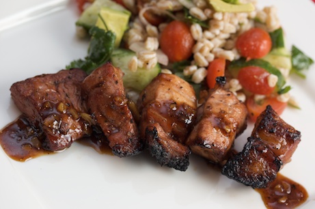 Pork Shish Kebab in Pomegranate, Sumac, and Black Pepper Marinade