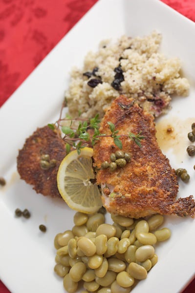 Breaded Pork Tenderloin with Lemon Caper Sauce