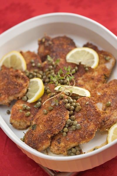 Breaded Pork Tenderloin with Lemon Caper Sauce