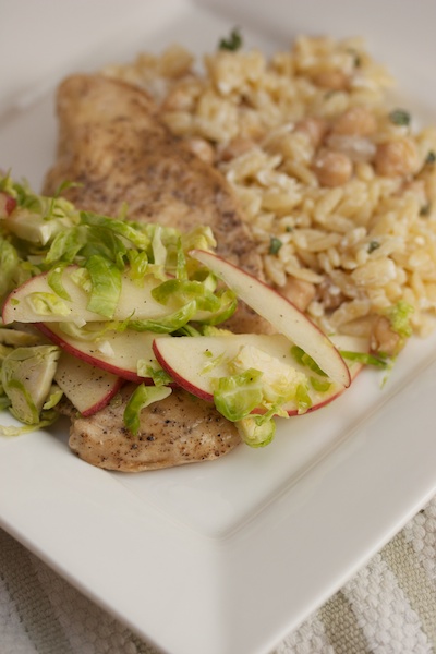 Maple-Glazed Chicken with Apple-Brussels Sprout Slaw