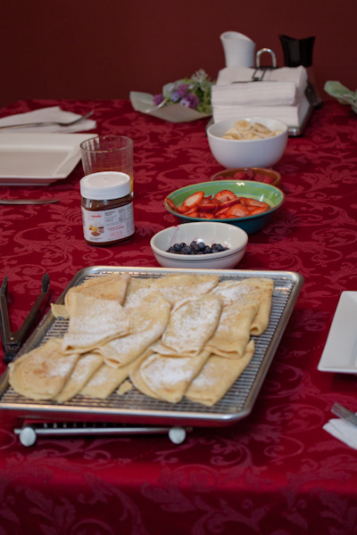 Crepes with Fresh Fruit, Nutella and Crème Fraiche