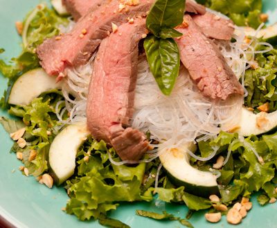 Herbed Beef and Rice-Noodle