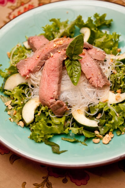 Herbed Beef and Rice-Noodle