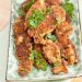 Fried squash blossoms on a plate.