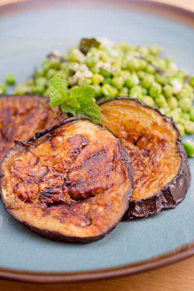 Eggplant Steaks with Parmesan Peas » Big Flavors from a Tiny Kitchen