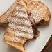 Sliced panini with banana and Nutella inside.