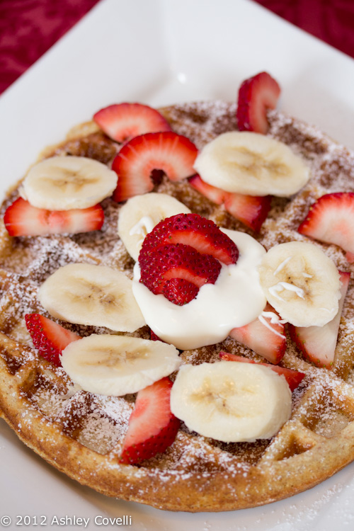 Belgian Waffles with Fresh Fruit and Crème Fraiche