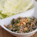 Turkey mixture served with cabbage cups.