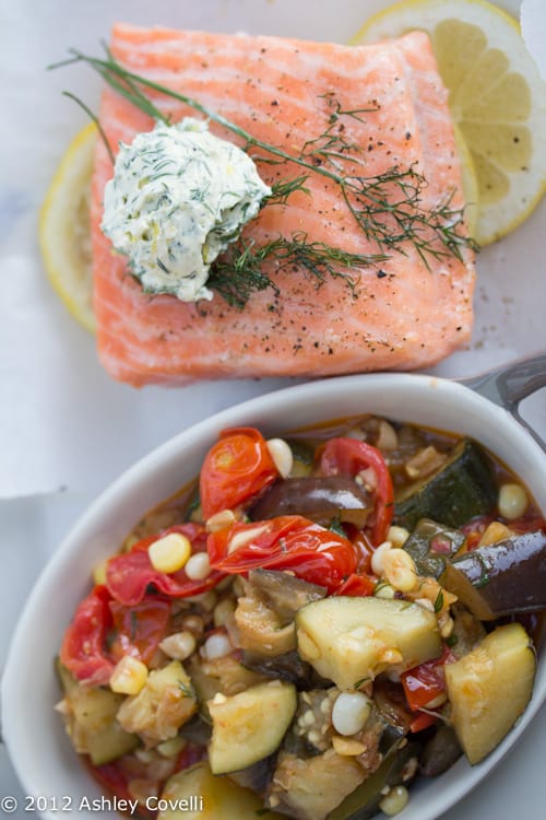 Parchment Grilled Salmon with Lemon and Dill