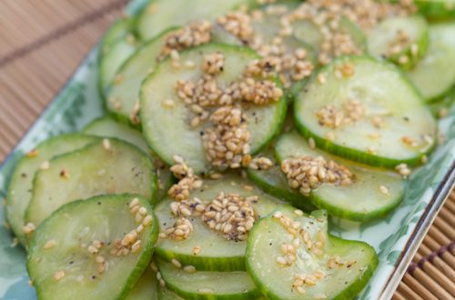 Oi Bokkum Namul (Seasoned Cucumbers with Sesame Seeds)