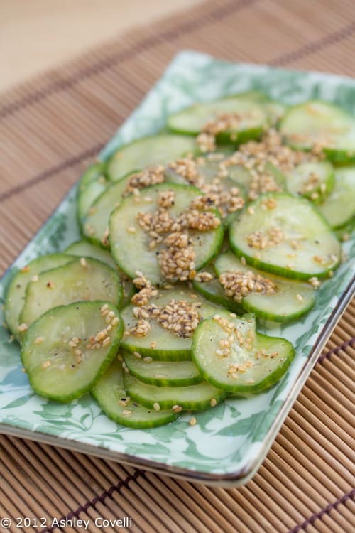 Korean BBQ Party Oi Bokkum Namul (Seasoned Cucumbers with Sesame Seeds