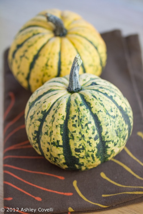 Two sweet dumpling squash.