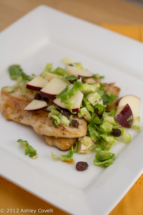 Maple-Glazed Chicken with Apple-Brussels Sprout Slaw