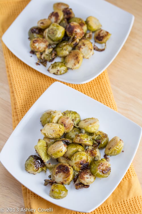 Mustard Roasted Brussels Sprouts with Capers