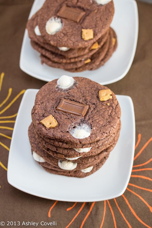 Chocolate Cake S’mores Cookies