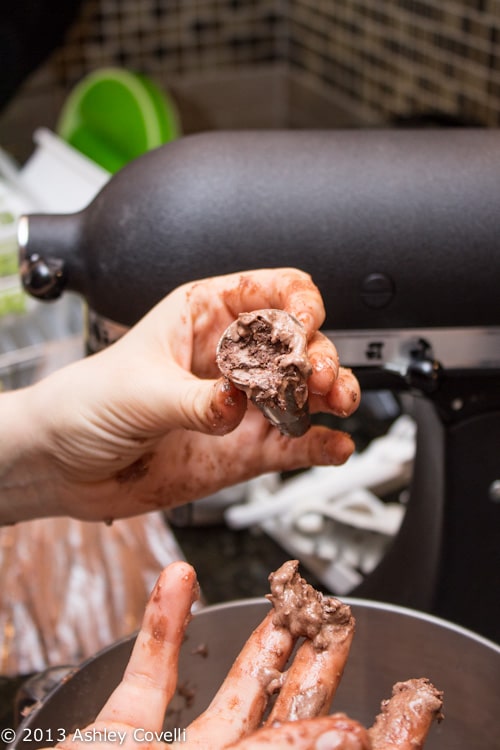 Chocolate Macarons with Espresso Salted Caramel Buttercream