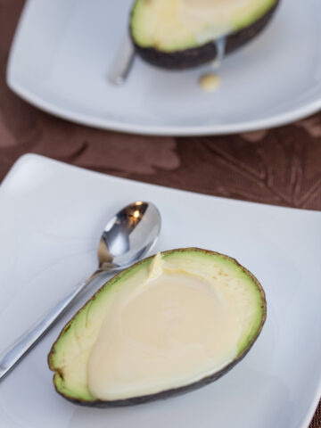 Avocado Filled With Sweetened Condensed Milk