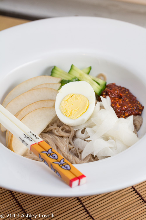 Korean Chilled Buckwheat Noodles with Chile Sauce (Bibim Naengmyun