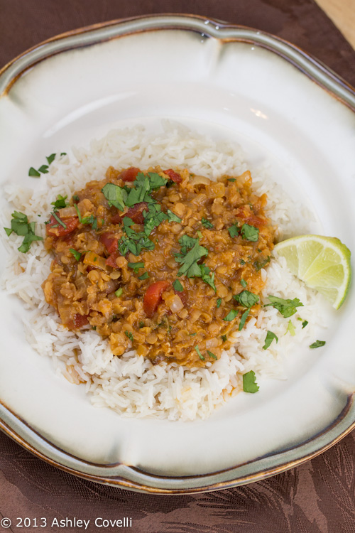 Red Lentil Dal with Charred Onions