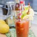 Bloody Mary with garnishes.
