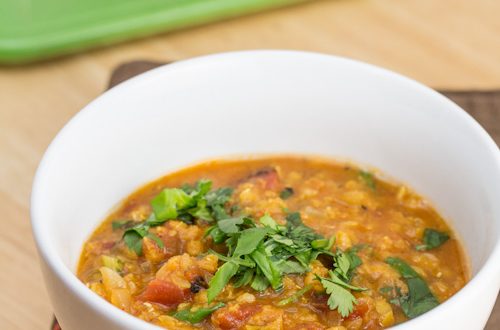 Mexican Red Lentil Stew with Lime and Cilantro