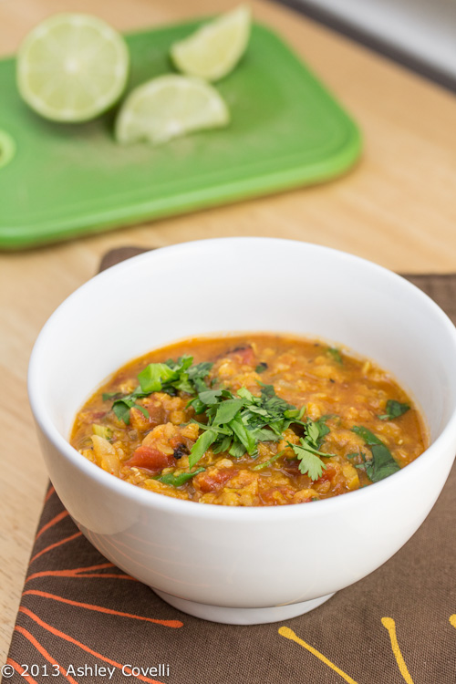 Mexican Red Lentil Stew with Lime and Cilantro