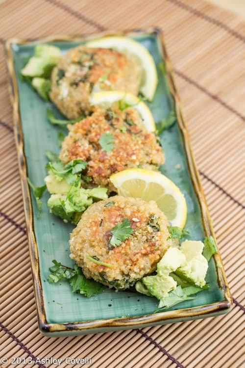 Quinoa Kale Patties on a platter.