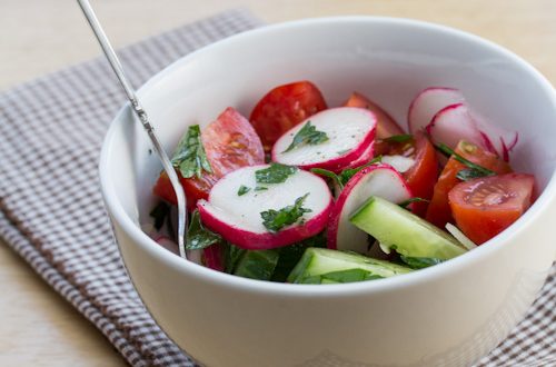 Tomato, Cucumber and Radish Salad with Lime