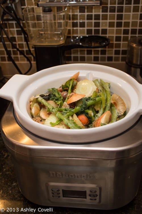 Slow Cooker Veggie Stock