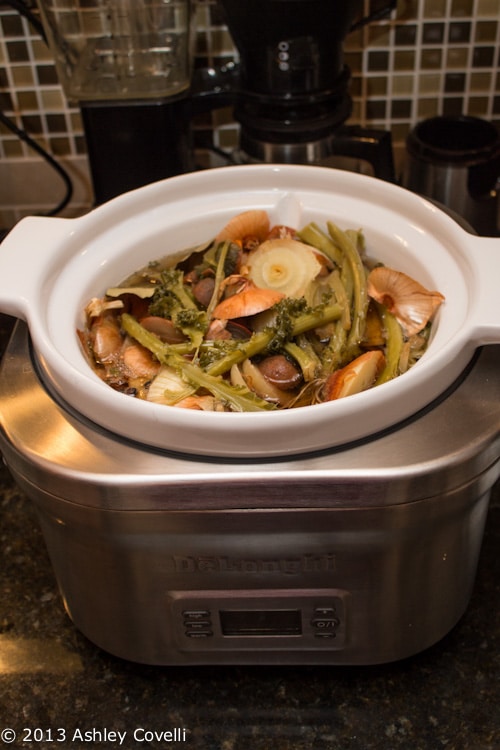 Slow Cooker Veggie Stock