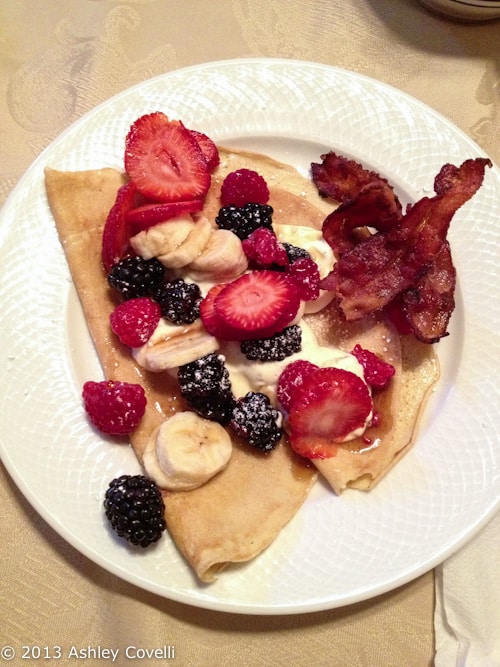 Crepes with Fresh Fruit and Crème Fraîche