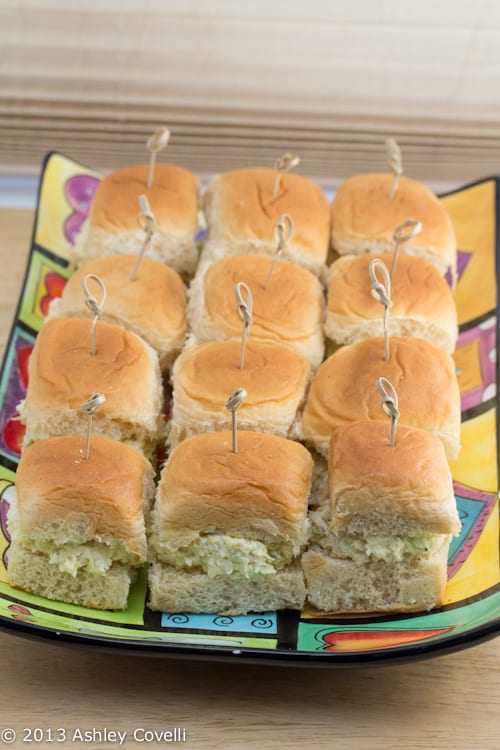 Chicken Salad Sliders on a platter.