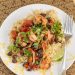 Fire Roasted Tomato and Black Bean Shrimp with Lime-Scented Quinoa