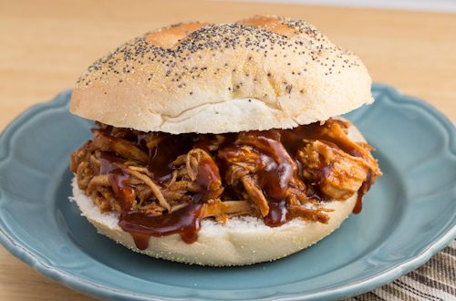Pulled Pork Sandwiches with Hickory Bourbon BBQ Sauce