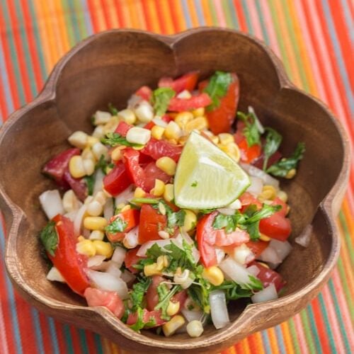 Raw Sweet Corn and Tomato Salsa