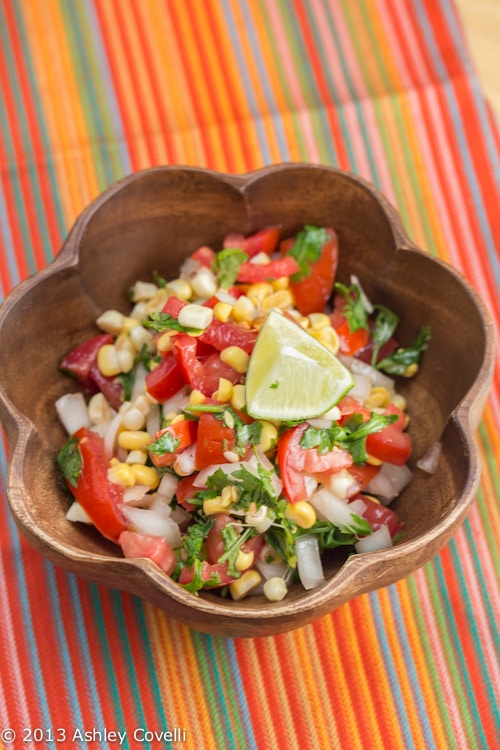 Raw Sweet Corn and Tomato Salsa