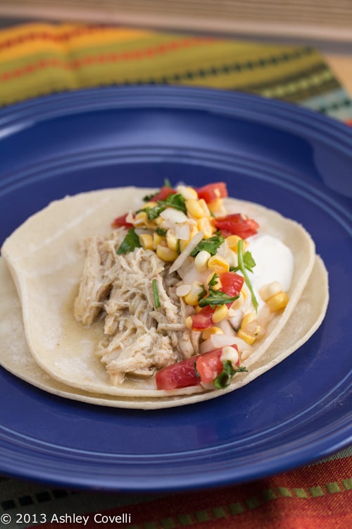 Slow Cooker Shredded Green Chile Chicken