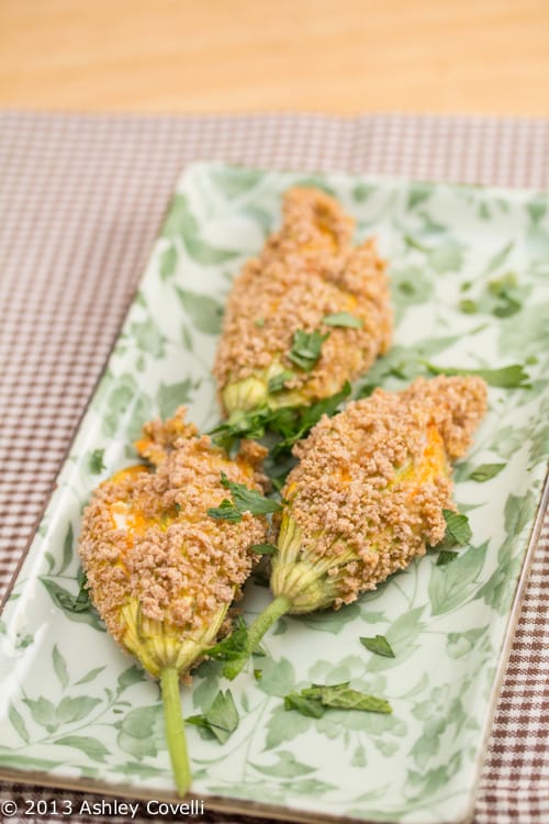 Baked Stuffed Squash Blossoms