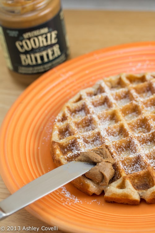 Belgian Waffles with Speculoos Cookie Butter