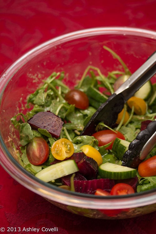 Salad w "Roasted" Garlic Vinaigrette