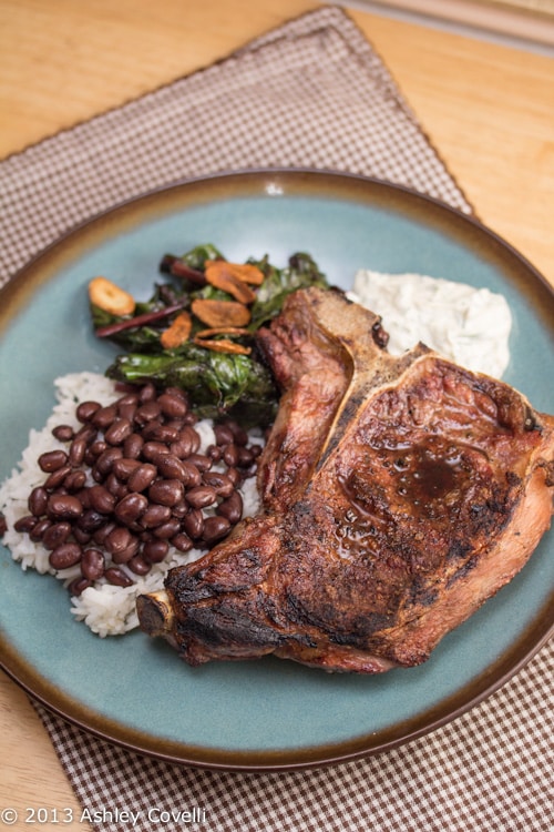 Grilled T-Bone Steaks with Dill-Horseradish Mayo