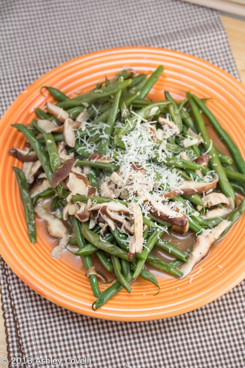 Green Beans with Garlicky Shiitakes