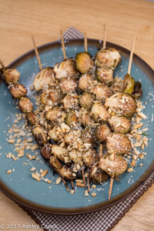 Balsamic-Roasted Brussels Sprouts with Pine Nuts and Parmesan