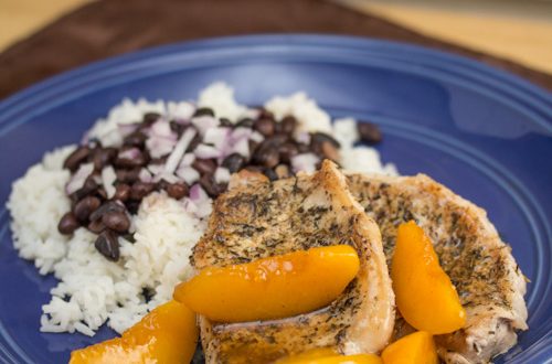 Herb Rubbed Pork Chops with Peach Sauce