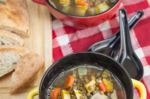 Hearty Delicata Squash and Lentil Soup